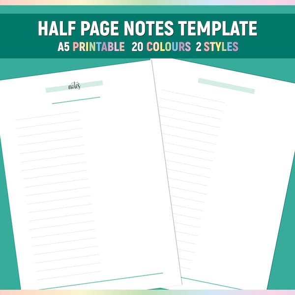 Printable Half Pages Journal - Etsy