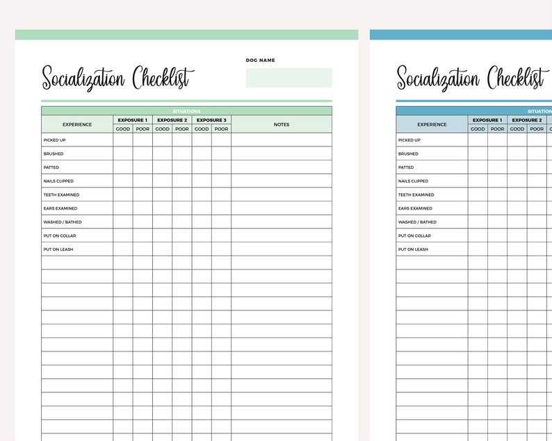 Printable puppy socialization checklist puppy socialisation | Etsy