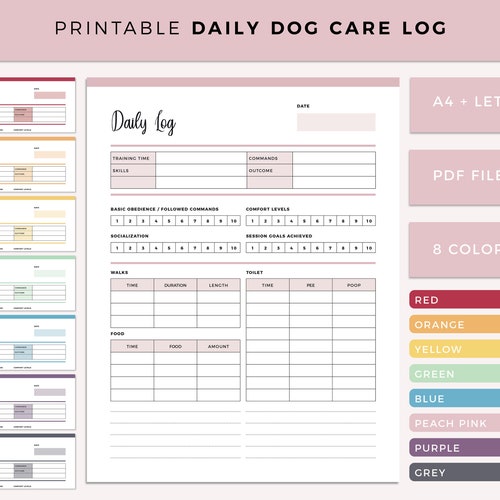 Printable Dog Report Card Doggo Report Dog Daycare Form - Etsy