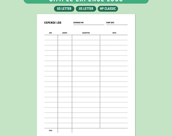 Ausgaben-Tracker zum Ausdrucken, monatliche Ausgaben, Haushalts-Tracker, Ausgaben-Tracker, Haushaltsplaner, A4 / Letter, ausfüllbares PDF