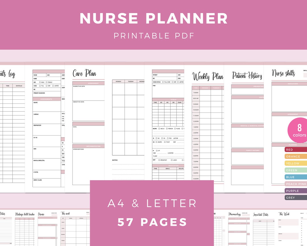Printable Nurse Planner, Daily Planner for Nurses, Nurse Life Planner