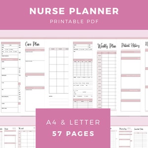 Printable Nurse Planner, Daily Planner for Nurses, Nurse Life Planner, Nursing Planner, Planner Templates for Nurse, Life Admin Planner