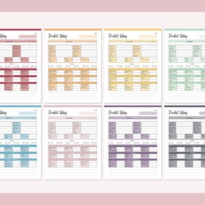 Printable Product Listing Sheet, Ebay Planner, Reseller Information Sheet, 2nd Hand Seller ...