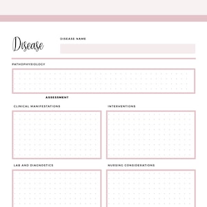 Printable Nursing Student Disease Process, Student Nurse Templates ...