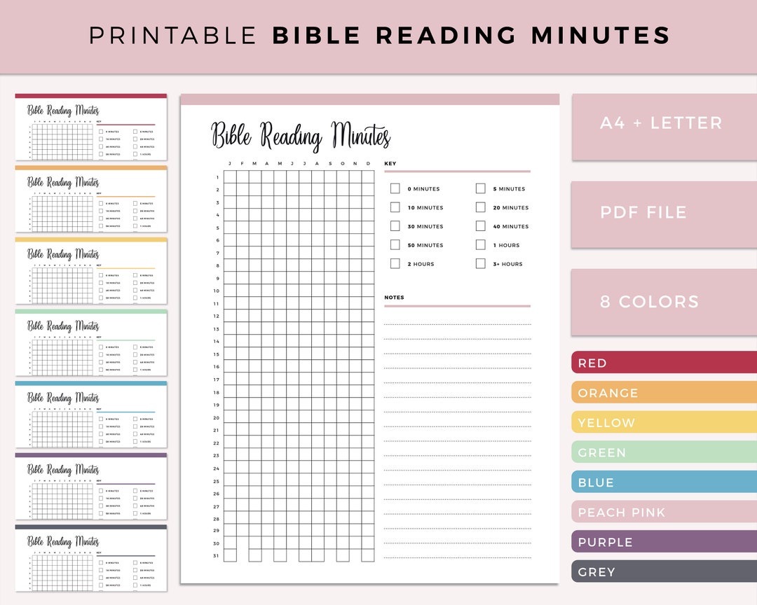 Bible Tracker Printable, Bible Reading Plan, Faith Planner, Reading Log ...