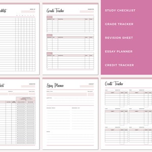 Student Planner Printable Pack, Study Planner, School and College ...