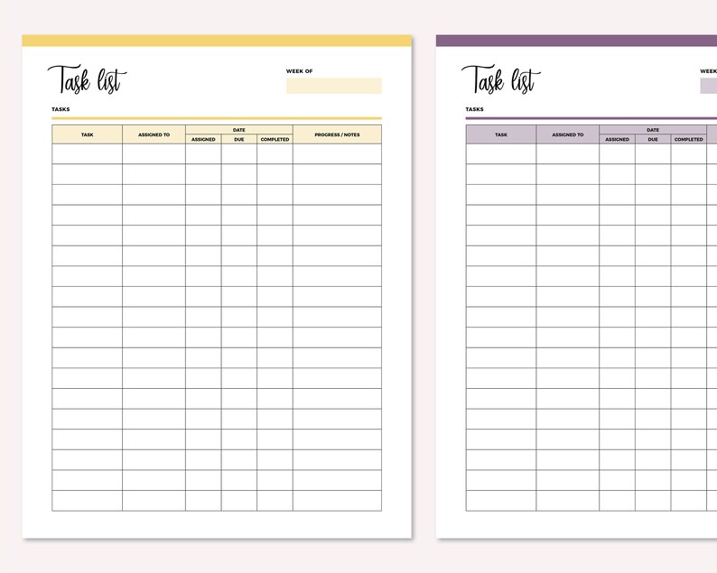 Task Assign Sheet Employee Task List Printable, Work Allocation Sheet, Daily Task Sheet ...
