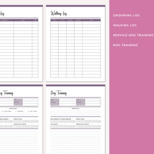 Printable Dog Training Planner, Puppy Training Planner, Service Dog Dog ...