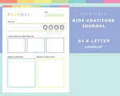 Printable Kids Daily Journal, Gratitude Diary For Children, mindfulness journal, Happiness journal, Grateful Journal, A4 and US Letter size