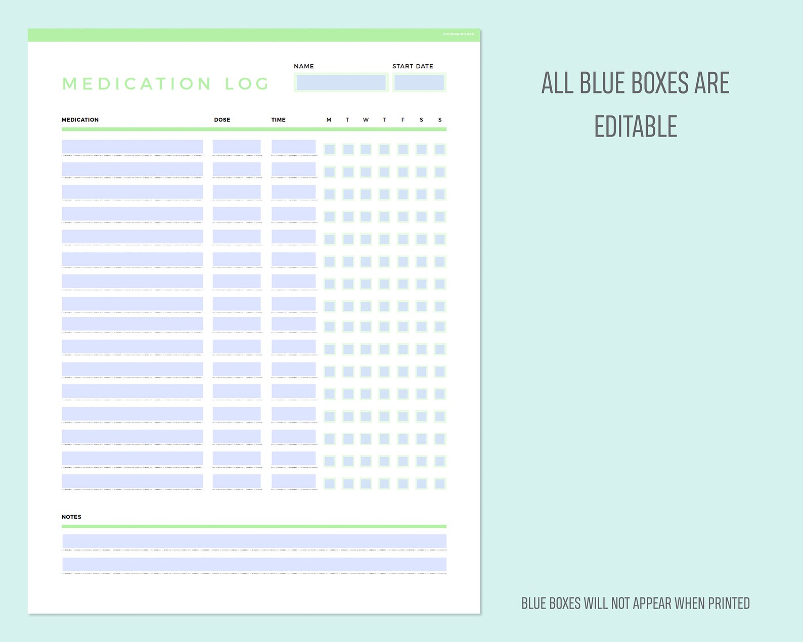 Editable Medication Tracker Printable, Fillable Medication Log ...