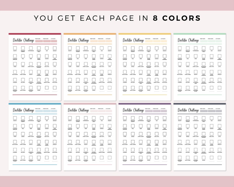 Printable Declutter Color Printable Declutter Checklist, Declutter Planner, Decluttering Guide ...