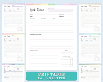 Book Review Template Printable | Book Report Reading Planner