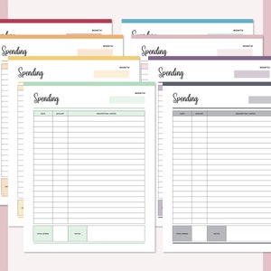 Printable Spending Tracker, Expense tracker, spending sheet, purchase log, Personal Finance Planner, Daily Spending sheet, business expense image 4