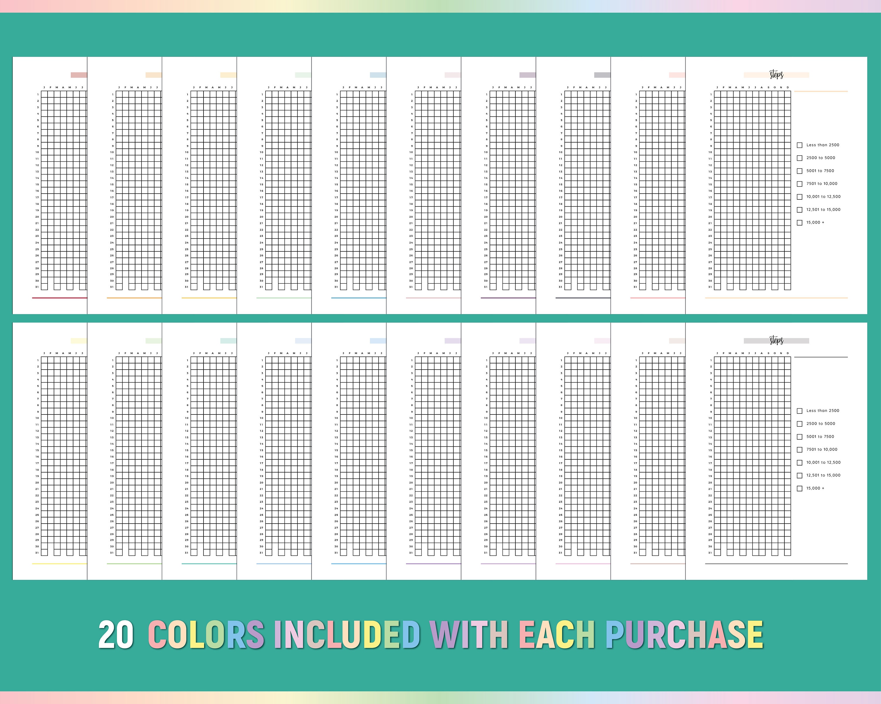 A5 Steps Tracker Printable, Walking Journal, Daily Steps Log (PDF ...