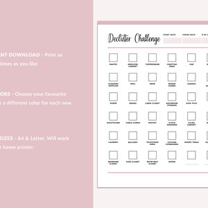 Printable Declutter Checklist, Declutter Planner, Decluttering guide, Cleaning Checklist, Cleaning Log, Declutter Tracker, 30 day challenge bild 2