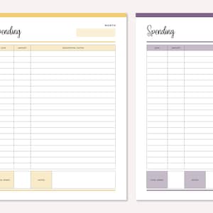 Printable Spending Tracker, Expense tracker, spending sheet, purchase log, Personal Finance Planner, Daily Spending sheet, business expense image 8