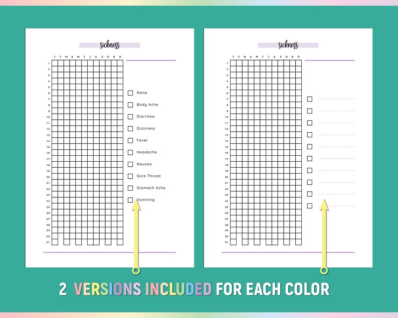A5 Sickness Symptom Tracker, Printable Wellness Journal, Simple Symptom ...