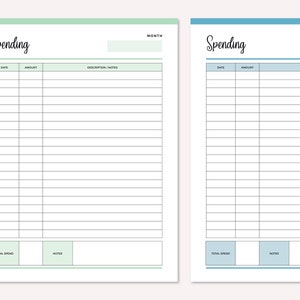 Printable Spending Tracker, Expense tracker, spending sheet, purchase log, Personal Finance Planner, Daily Spending sheet, business expense image 6