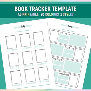 A5 Book Tracker Template, Printable Book Reading Tracker, Reading Log, Printable Literature Tracker Journal, Daily Reading Log PDF