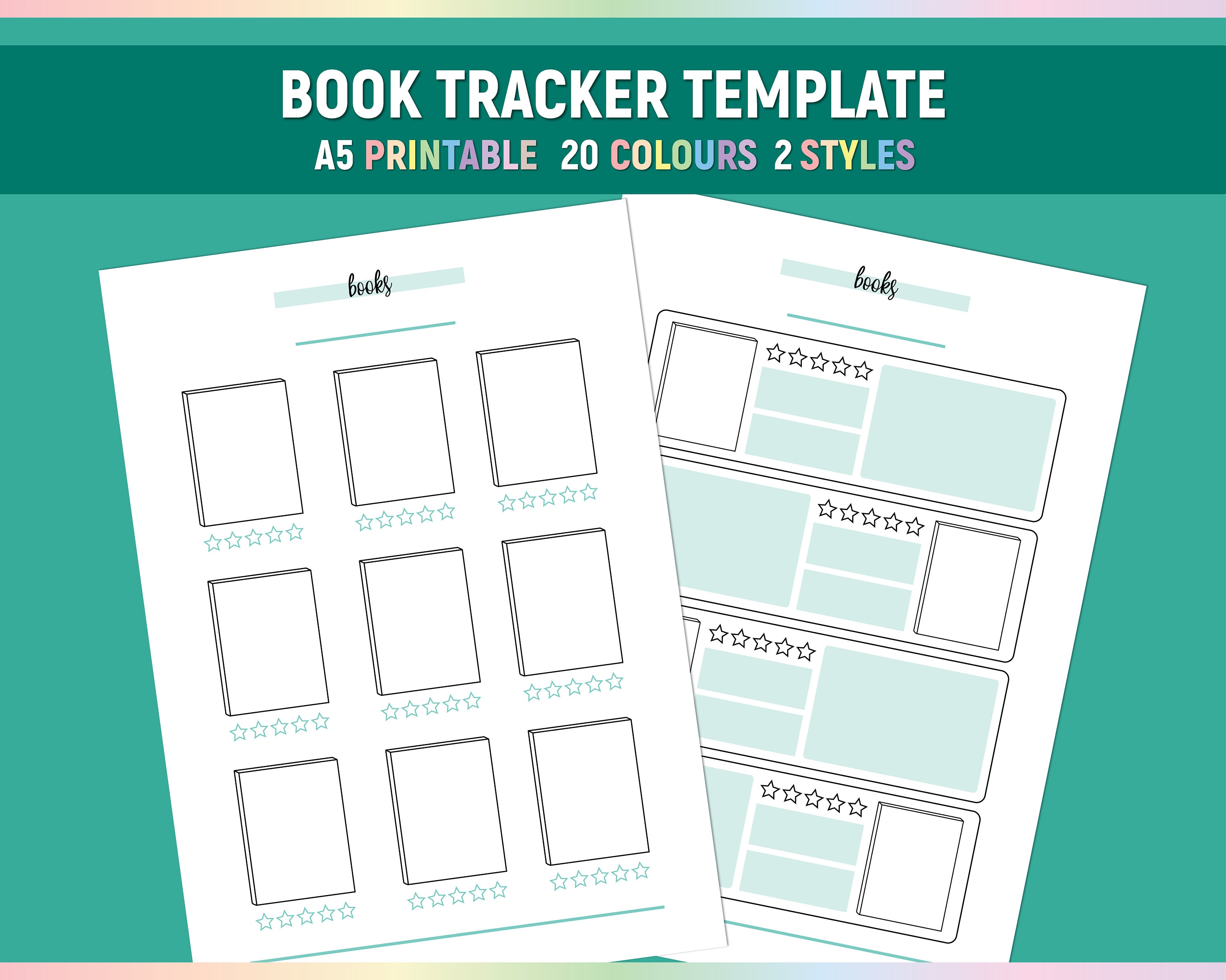 a5 book tracker template, printable book reading tracker, reading