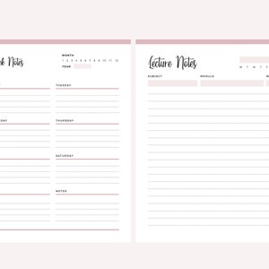 Printable Notes Pages | Print at Home Planner Pages Note Taking Pack ...