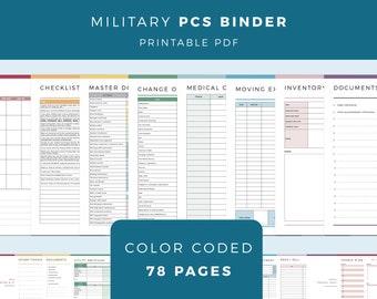 PCS binder printable, PCS checklist, Military move planner, military family moving binder, Air force Planner, Letter size 8.5x11 inch