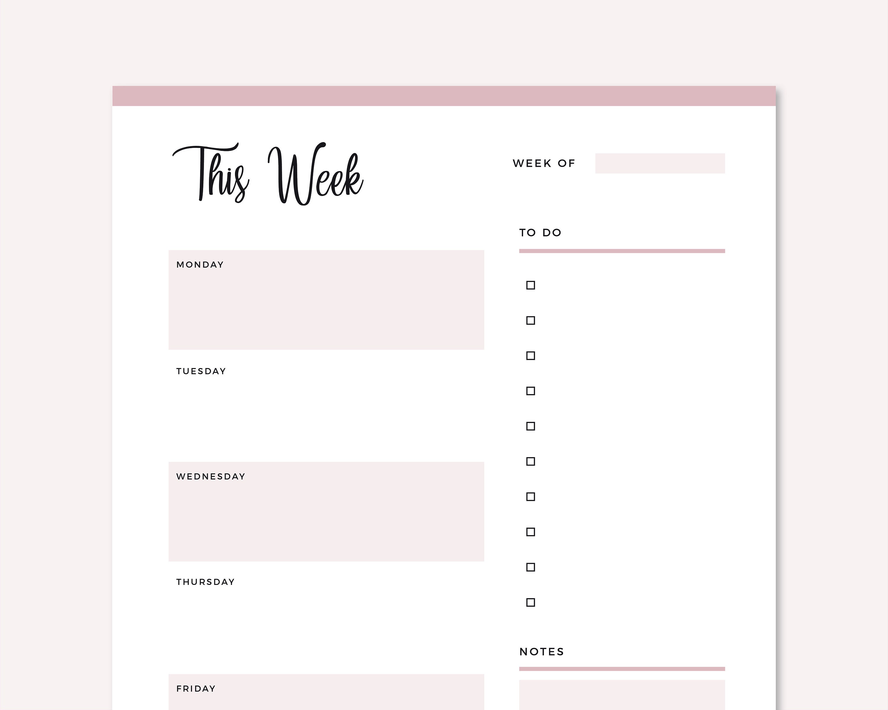 Printable weekly planner week planner weekly organizer etsy australia