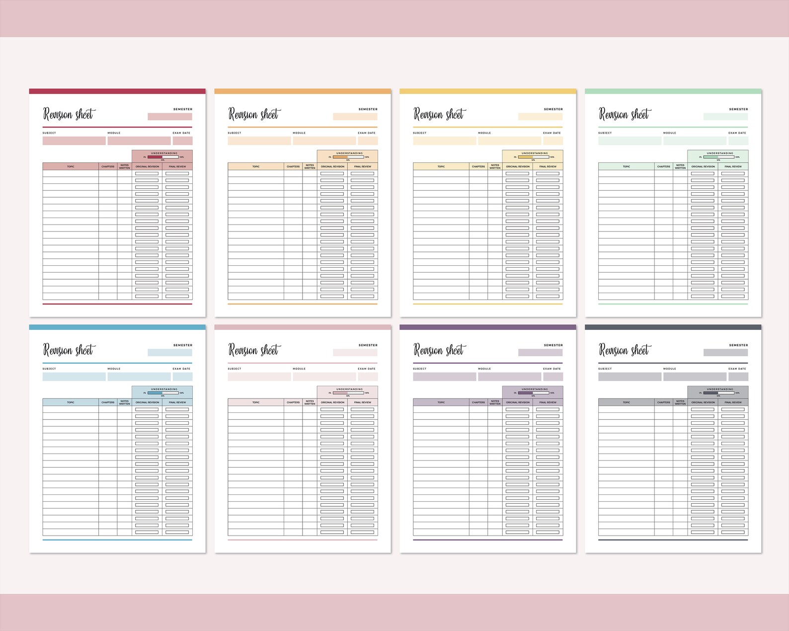 Printable Revision Checklist Print at Home Study Sheet - Etsy