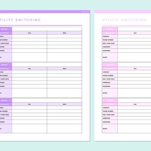 Editable Utility Switching Tracker Printable, Moving House Checklist ...