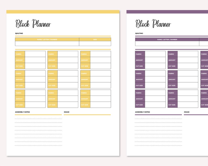 Printable Quilting Block Planner Quilting Planner Quilt Etsy