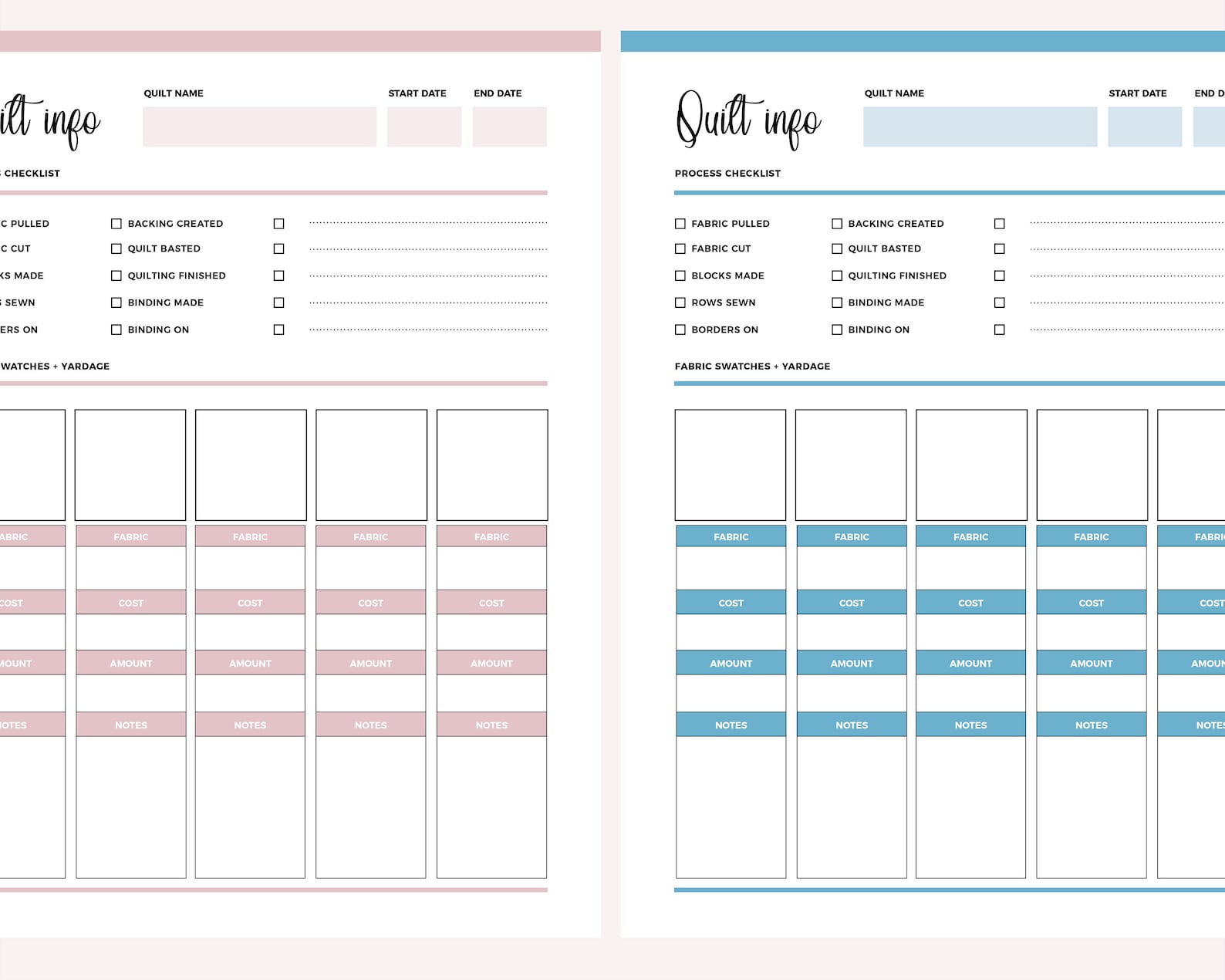 Printable Quilt Information Tracker Quilt Journal Quilt - Etsy