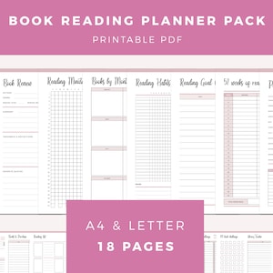 Reading Journal Printable, Book review Journal, reading planner, Book Tracker, Reading Log Pack, Books to read | A4 / Letter size templates
