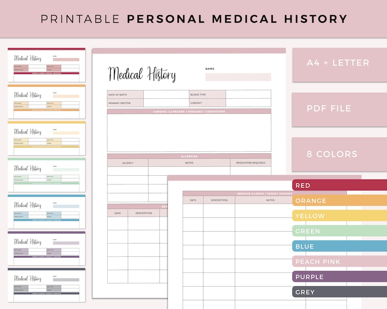 printable-medical-history-form-health-planner-insert-binder-etsy