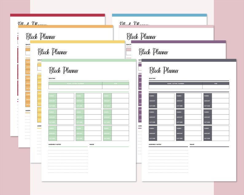 Printable Quilting Block Planner Quilting Planner Quilt Etsy