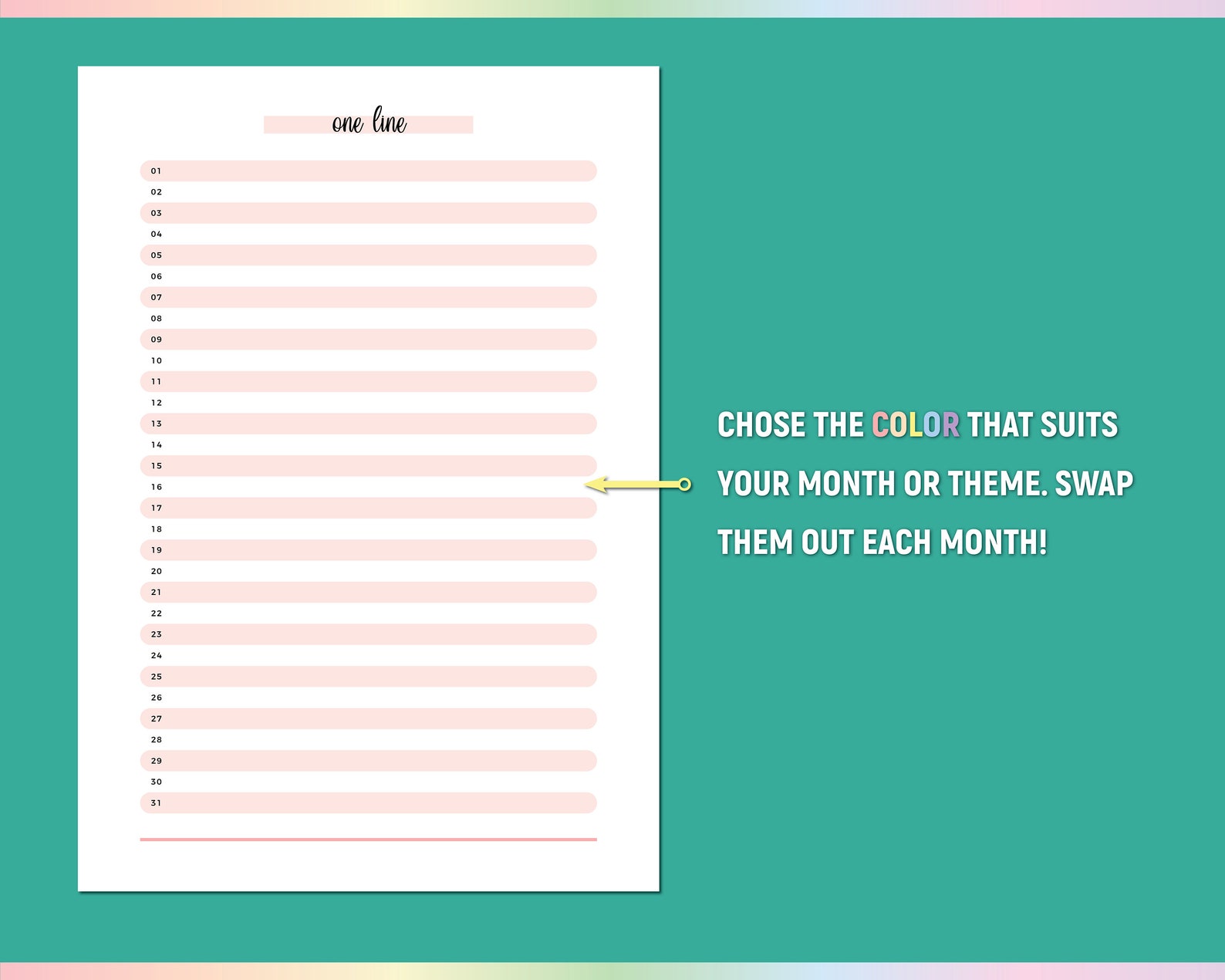 A5 One Line A Day Template, Printable Daily Sentence Tracker, Printable ...