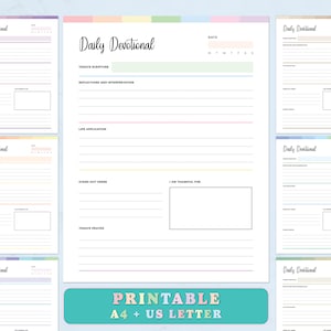 Daily Devotional Printable | Bible Scripture Study Template