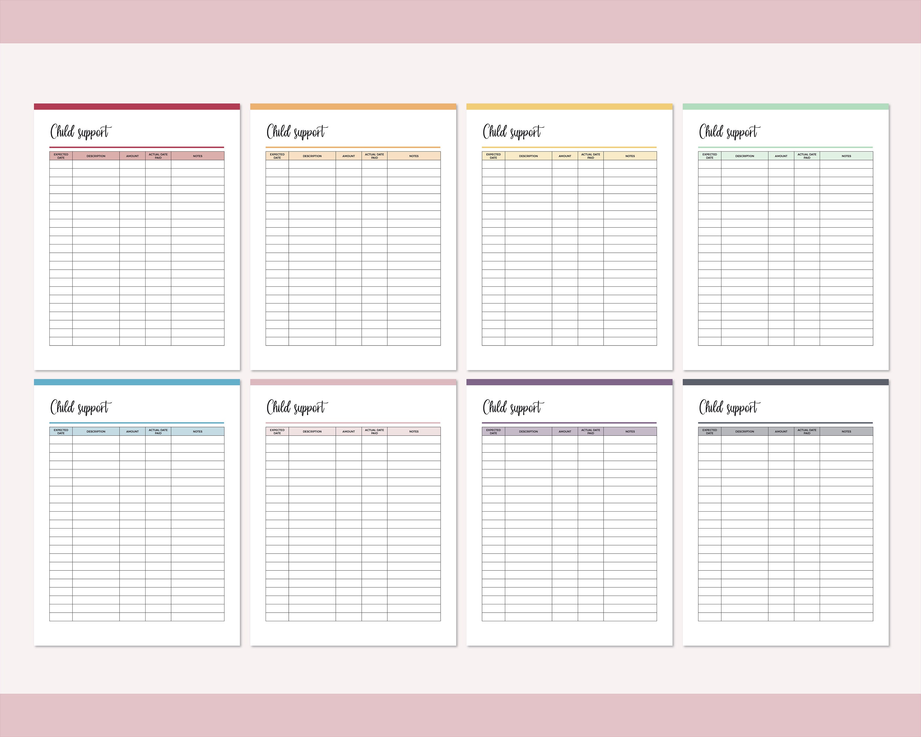 Printable Child Support Payment Tracker Child Custody Pay - Etsy