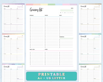 Grocery List Template Printable | Shopping List Planner