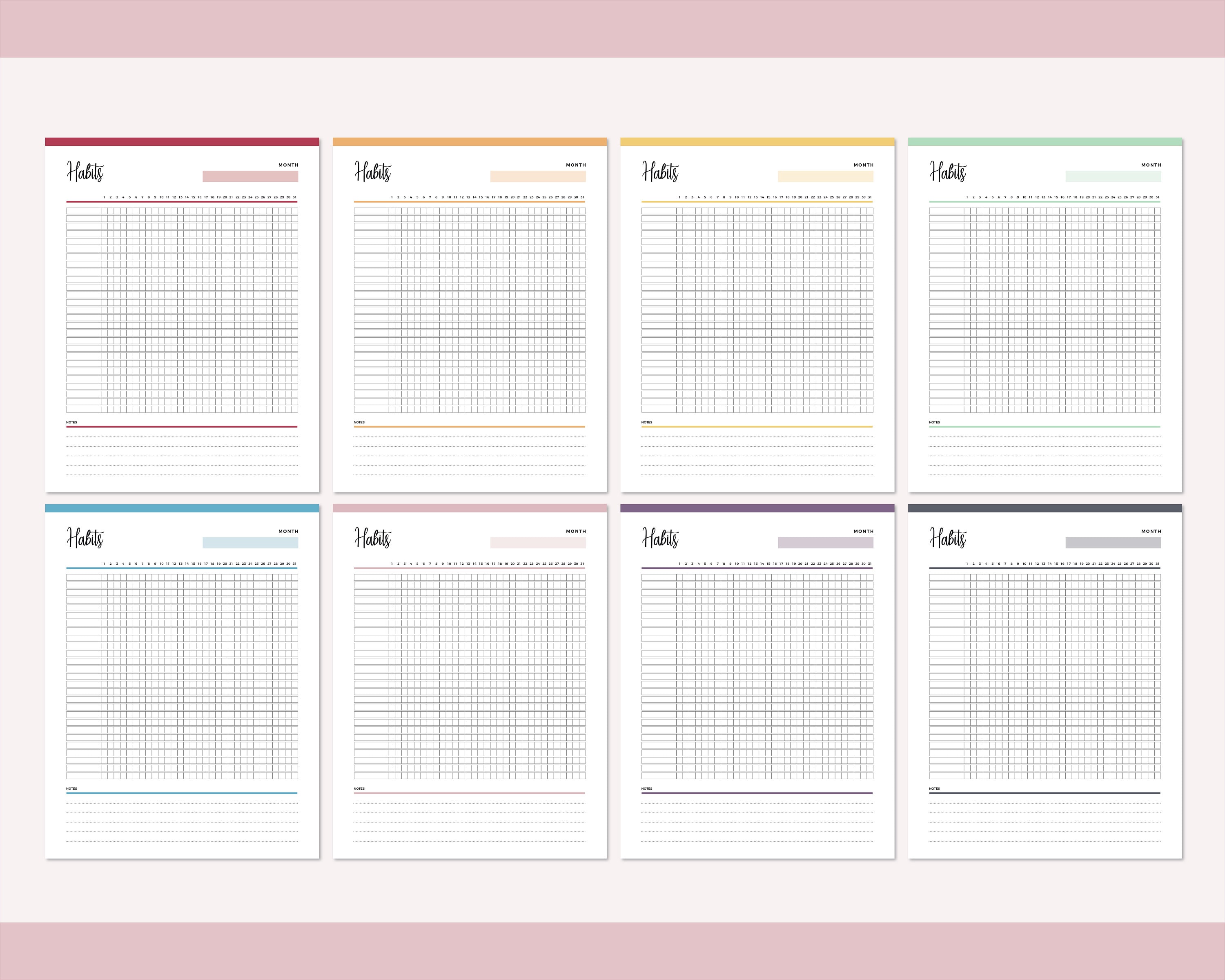 Goal-Oriented Habit Tracker Printable