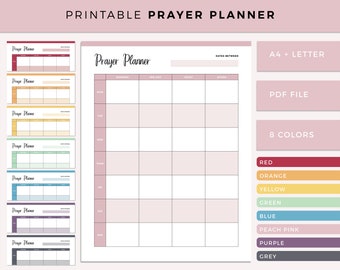 Printable Prayer Planner, Prayer Journal, Daily Devotional Planning Kit, Christian Planner, A4 and Letter Size, Print at Home