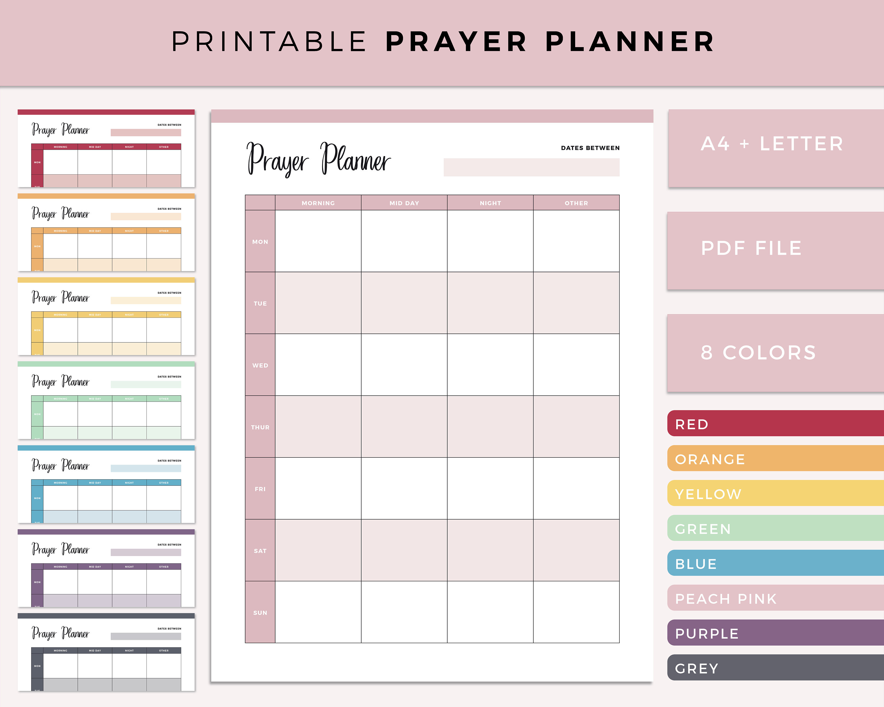 Printable Prayer Planner Prayer Journal Daily Devotional Etsy