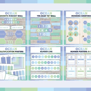 Ocean back to school welcome bulletin board set
