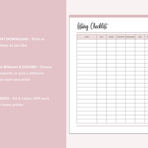 Printable Product Listing Checklist, Online Reseller Business Listing Sheet, Ebay Planner ...