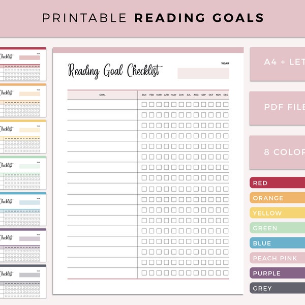 Printable Reading Checklist Etsy