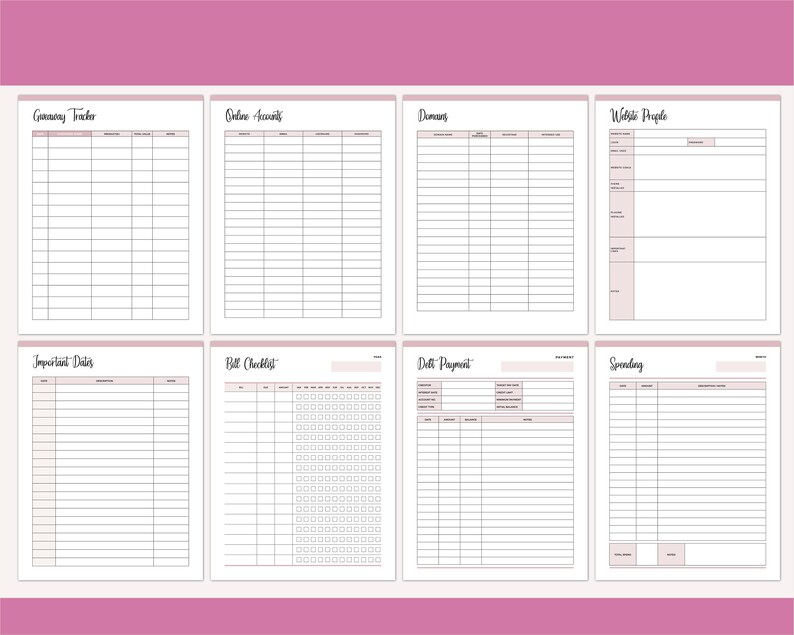 Network Marketing Sheets