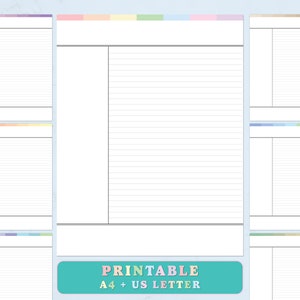 Cornell Notes Printable, Note Taking Template