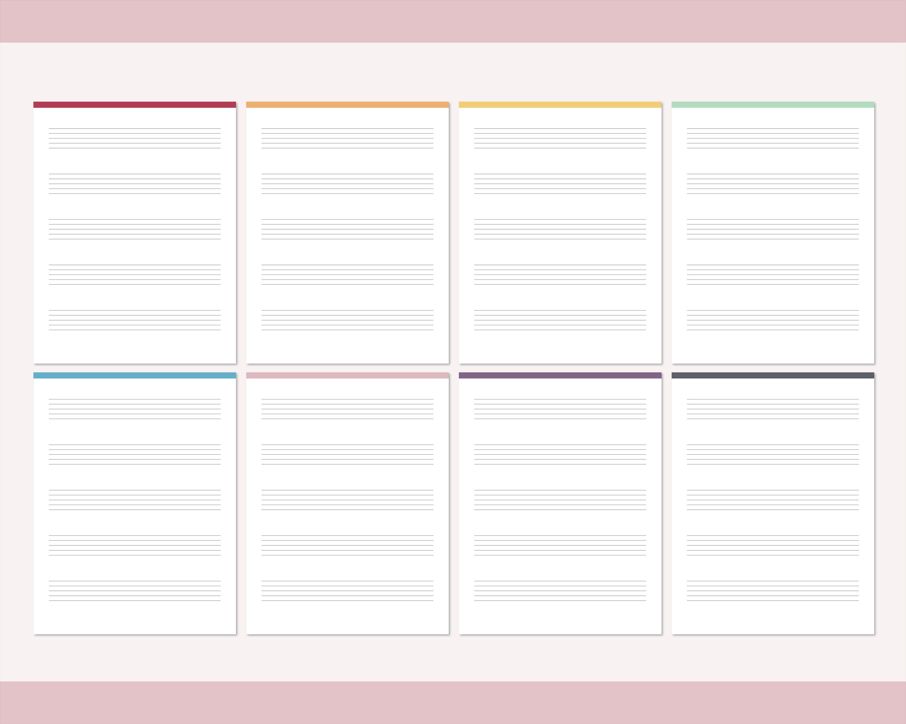 Printable Lined Music Sheets Print at home 5 Stave Music | Etsy