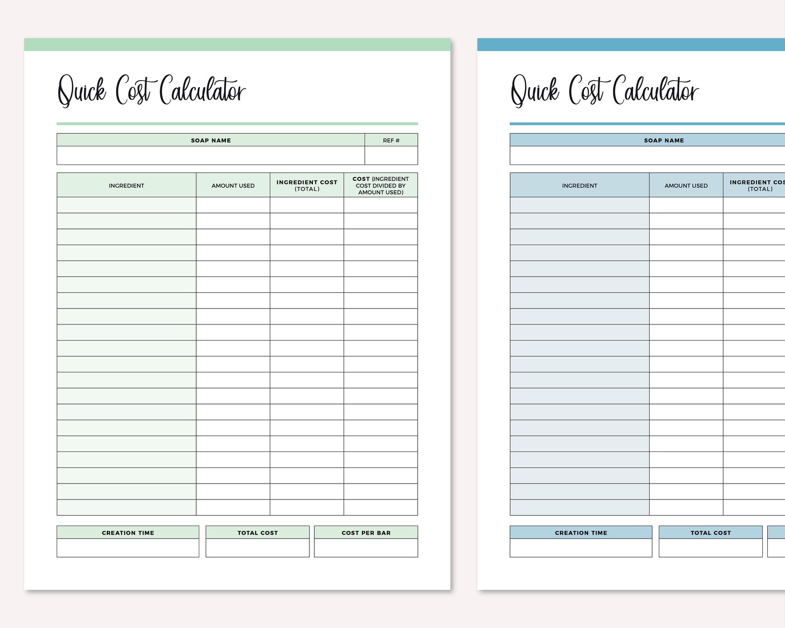 Printable Soap Making Cost Calculator Soap Maker Soap Making Etsy