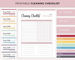 Lista Di Controllo Per La Pulizia Profonda: Pianificatore Di Pulizia Della Casa Stampabile (PDF, JPEG) - Italia