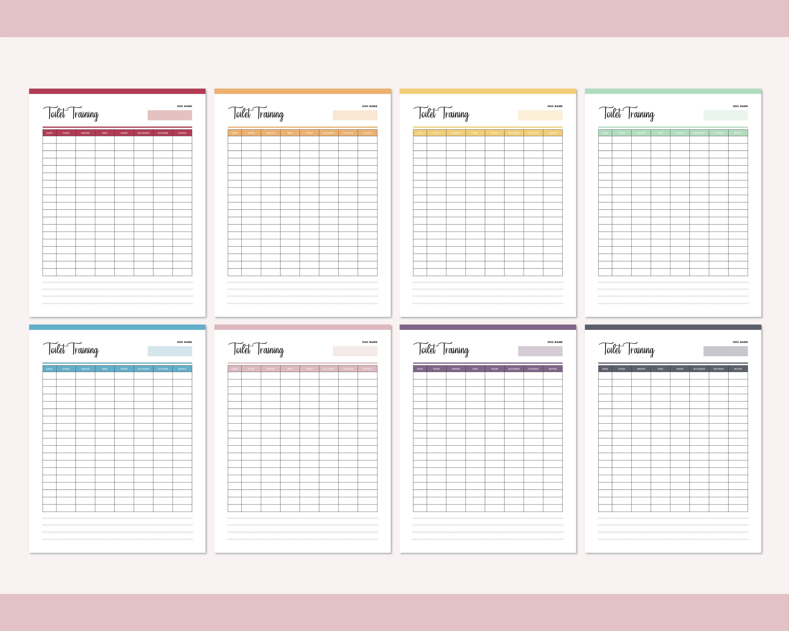 Printable Dog Potty Training Log Puppy Toilet Training | Etsy